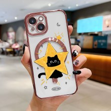 Ucuc iPhone 15 Uyumlu Şeffaf Arka Yüzeyli Manyetik Darbeye Dayanıklı Silikon Kılıf