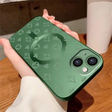 Ucuc iPhone 15 Plus Uyumlu Metalik Dokulu Kamera Koruma Anti-Darbe Manyetik Silikon Kılıf