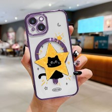 Ucuc iPhone 15 Uyumlu Şeffaf Arka Yüzeyli Manyetik Darbeye Dayanıklı Silikon Kılıf