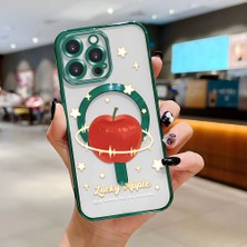 HONTINGA iPhone 14 Pro ile Uyumlu Şeffaf Magsafe Wireless Kılıfı Düşüme Önleyici Basitlik Anti Düşme Kamera Korumali Elma Desen Yumuşak Silikon Telefon Kılıfı Kadın ve Erkek Için Uygundur K7-2097