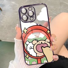 Ucuc iPhone 15 Pro Max Uyumlu Şeffaf Arka Yüzeyli Manyetik Darbeye Dayanıklı Silikon Kılıf