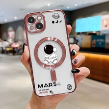 Ucuc iPhone 13 Uyumlu Şeffaf Arka Yüzeyli Manyetik Darbeye Dayanıklı Silikon Kılıf