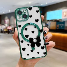 Ucuc iPhone 15 Uyumlu Şeffaf Arka Yüzeyli Manyetik Darbeye Dayanıklı Silikon Kılıf