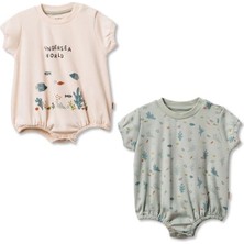 BabyCosy Organic Wear Bebek 2li Short Oversize Zıbın BODY%100 Organik Pamuk, BEBEK-YENIDOĞAN-CSY8203