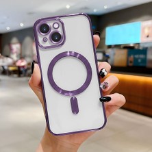HONTINGA iPhone 15 ile Uyumlu Şeffaf Magsafe Wireless Kılıfı Düşüme Önleyici Basitlik Anti Düşme Kamera Korumali Yumuşak Silikon Telefon Kılıfı Kadın ve Erkek Için Uygundur K7-2000