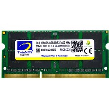 Fantastik Store Twinmos MDD38GB1600N, 8gb, Ddr3, 1600MHZ, 1.5V Notebook Ram