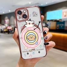 Ucuc iPhone 15 Uyumlu Şeffaf Arka Yüzeyli Manyetik Darbeye Dayanıklı Silikon Kılıf