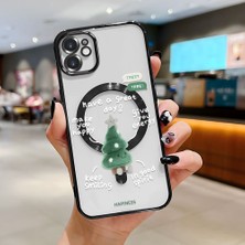 HONTINGA iPhone 11 ile Uyumlu Şeffaf Magsafe Wireless Kılıfı Düşüme Önleyici Basitlik Anti Düşme Kamera Korumali Ağaç Desen Yumuşak Silikon Telefon Kılıfı Kadın ve Erkek Için Uygundur K7-2096