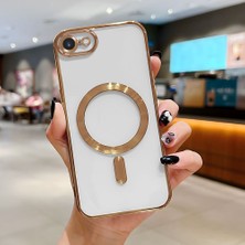 Ucuc iPhone 7/8/se 2020 2022 Uyumlu Şeffaf Arka Yüzeyli Manyetik Darbeye Dayanıklı Silikon Kılıf