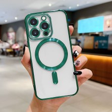 Ucuc iPhone 16 Pro Uyumlu Şeffaf Arka Yüzeyli Manyetik Darbeye Dayanıklı Silikon Kılıf