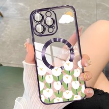 Ucuc iPhone 14 Pro Uyumlu Şeffaf Arka Yüzeyli Manyetik Darbeye Dayanıklı Silikon Kılıf