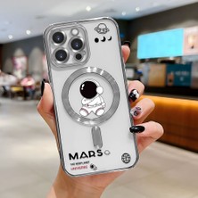 Ucuc iPhone 14 Pro Max Uyumlu Şeffaf Arka Yüzeyli Manyetik Darbeye Dayanıklı Silikon Kılıf