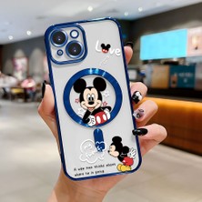 HONTINGA iPhone 15 ile Uyumlu Şeffaf Magsafe Wireless Kılıfı Düşüme Önleyici Basitlik Anti Düşme Kamera Korumali Mickey Desen Yumuşak Silikon Telefon Kılıfı Kadın ve Erkek Için Uygundur K7-2110