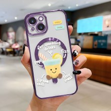 Ucuc iPhone 15 Uyumlu Şeffaf Arka Yüzeyli Manyetik Darbeye Dayanıklı Silikon Kılıf
