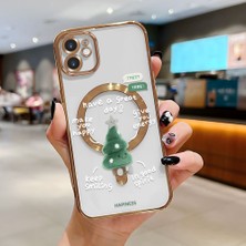 HONTINGA iPhone 11 ile Uyumlu Şeffaf Magsafe Wireless Kılıfı Düşüme Önleyici Basitlik Anti Düşme Kamera Korumali Ağaç Desen Yumuşak Silikon Telefon Kılıfı Kadın ve Erkek Için Uygundur K7-2096