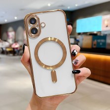 HONTINGA iPhone 16 ile Uyumlu Şeffaf Magsafe Wireless Kılıfı Düşüme Önleyici Basitlik Anti Düşme Kamera Korumali Yumuşak Silikon Telefon Kılıfı Kadın ve Erkek Için Uygundur K7-2000