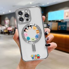 HONTINGA iPhone 14 Pro ile Uyumlu Şeffaf Magsafe Wireless Kılıfı Düşüme Önleyici Basitlik Anti Düşme Kamera Korumali Karikatür Desen Yumuşak Silikon Telefon Kılıfı Kadın ve Erkek Için Uygundur K7-2109