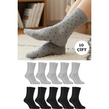 Kardeşler Çorap Kadın Pamuklu Soket Çorap Çok Renkli 10'lu Paket