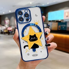 Ucuc iPhone 14 Pro Max Uyumlu Şeffaf Arka Yüzeyli Manyetik Darbeye Dayanıklı Silikon Kılıf