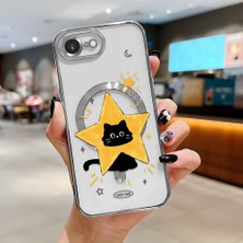Ucuc iPhone 16E Uyumlu Şeffaf Arka Yüzeyli Manyetik Darbeye Dayanıklı Silikon Kılıf