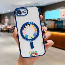 HONTINGA iPhone 16E ile Uyumlu Şeffaf Magsafe Wireless Kılıfı Düşüme Önleyici Basitlik Anti Düşme Kamera Korumali Karikatür Desen Yumuşak Silikon Telefon Kılıfı Kadın ve Erkek Için Uygundur K7-2109
