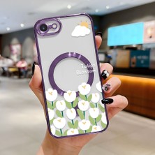 Ucuc iPhone 7/8/se 2020 2022 Uyumlu Şeffaf Arka Yüzeyli Manyetik Darbeye Dayanıklı Silikon Kılıf