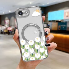 Ucuc iPhone 16E Uyumlu Şeffaf Arka Yüzeyli Manyetik Darbeye Dayanıklı Silikon Kılıf