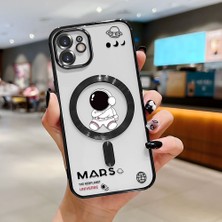 Ucuc iPhone 12 Uyumlu Şeffaf Arka Yüzeyli Manyetik Darbeye Dayanıklı Silikon Kılıf