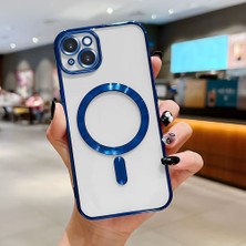 HONTINGA iPhone 15 Plus ile Uyumlu Şeffaf Magsafe Wireless Kılıfı Düşüme Önleyici Basitlik Anti Düşme Kamera Korumali Yumuşak Silikon Telefon Kılıfı Kadın ve Erkek Için Uygundur K7-2000