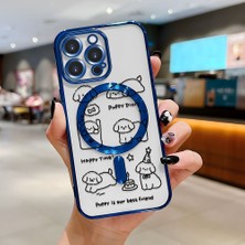 HONTINGA iPhone 14 Pro ile Uyumlu Şeffaf Magsafe Wireless Kılıfı Düşüme Önleyici Basitlik Anti Düşme Kamera Korumali Köpek Desen Yumuşak Silikon Telefon Kılıfı Kadın ve Erkek Için Uygundur K7-2095