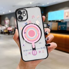 Ucuc iPhone 11 Uyumlu Şeffaf Arka Yüzeyli Manyetik Darbeye Dayanıklı Silikon Kılıf