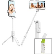 Ethab Ticaret Beyaz  Selfi Çubuk - Tripod Ayaklı  57CM Uzayan-Kısalan Saplı + 10CM =67CM (4457)
