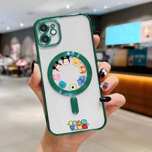 HONTINGA iPhone 11 ile Uyumlu Şeffaf Magsafe Wireless Kılıfı Düşüme Önleyici Basitlik Anti Düşme Kamera Korumali Karikatür Desen Yumuşak Silikon Telefon Kılıfı Kadın ve Erkek Için Uygundur K7-2109