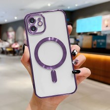 Ucuc iPhone 12 Uyumlu Şeffaf Arka Yüzeyli Manyetik Darbeye Dayanıklı Silikon Kılıf