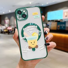 Ucuc iPhone 14 Plus Uyumlu Şeffaf Arka Yüzeyli Manyetik Darbeye Dayanıklı Silikon Kılıf