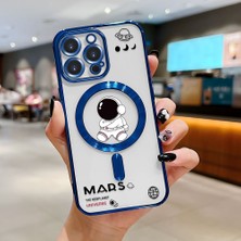 Ucuc iPhone 14 Pro Max Uyumlu Şeffaf Arka Yüzeyli Manyetik Darbeye Dayanıklı Silikon Kılıf