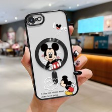 HONTINGA iPhone Se 2022 ile Uyumlu Şeffaf Magsafe Wireless Kılıfı Düşüme Önleyici Basitlik Anti Düşme Kamera Korumali Mickey Desen Yumuşak Silikon Telefon Kılıfı Kadın ve Erkek Için Uygundur K7-2110