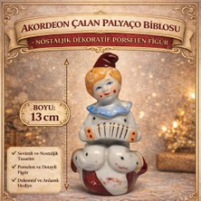 Akordeon Çalan Palyaço Biblosu – Nostaljik Dekoratif Porselen Figür