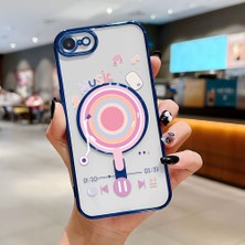 Ucuc iPhone 7/8/se 2020 2022 Uyumlu Şeffaf Arka Yüzeyli Manyetik Darbeye Dayanıklı Silikon Kılıf