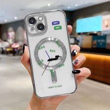 HONTINGA iPhone 15 ile Uyumlu Şeffaf Magsafe Wireless Kılıfı Düşüme Önleyici Basitlik Anti Düşme Kamera Korumali Köpek Desen Yumuşak Silikon Telefon Kılıfı Kadın ve Erkek Için Uygundur K7-2094