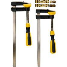 Depomega 2 Adet F Tipi Işkence 50X300MM ve 50X250 mm Fiber Saplı Mengene