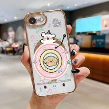 Ucuc iPhone 16E Uyumlu Şeffaf Arka Yüzeyli Manyetik Darbeye Dayanıklı Silikon Kılıf