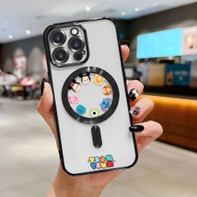 HONTINGA iPhone 14 Pro ile Uyumlu Şeffaf Magsafe Wireless Kılıfı Düşüme Önleyici Basitlik Anti Düşme Kamera Korumali Karikatür Desen Yumuşak Silikon Telefon Kılıfı Kadın ve Erkek Için Uygundur K7-2109