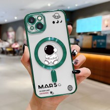 Ucuc iPhone 13 Uyumlu Şeffaf Arka Yüzeyli Manyetik Darbeye Dayanıklı Silikon Kılıf