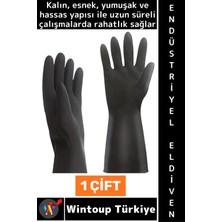 Wintoup #eldiven Kaymaz Kalın Esnek Yumuşak Inşaat Bahçe Oto Temizlik Hijyenik Şık Siyah Endüstriyel Eldiven