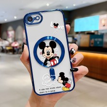 HONTINGA iPhone Se 2020 ile Uyumlu Şeffaf Magsafe Wireless Kılıfı Düşüme Önleyici Basitlik Anti Düşme Kamera Korumali Mickey Desen Yumuşak Silikon Telefon Kılıfı Kadın ve Erkek Için Uygundur K7-2110