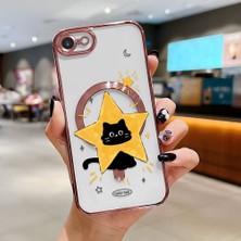 Ucuc iPhone 7/8/se 2020 2022 Uyumlu Şeffaf Arka Yüzeyli Manyetik Darbeye Dayanıklı Silikon Kılıf