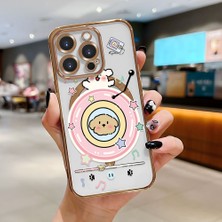 Ucuc iPhone 16 Pro Uyumlu Şeffaf Arka Yüzeyli Manyetik Darbeye Dayanıklı Silikon Kılıf