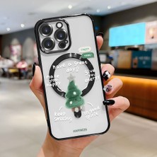 HONTINGA iPhone 14 Pro ile Uyumlu Şeffaf Magsafe Wireless Kılıfı Düşüme Önleyici Basitlik Anti Düşme Kamera Korumali Ağaç Desen Yumuşak Silikon Telefon Kılıfı Kadın ve Erkek Için Uygundur K7-2096