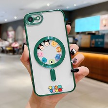 HONTINGA iPhone 8 ile Uyumlu Şeffaf Magsafe Wireless Kılıfı Düşüme Önleyici Basitlik Anti Düşme Kamera Korumali Karikatür Desen Yumuşak Silikon Telefon Kılıfı Kadın ve Erkek Için Uygundur K7-2109